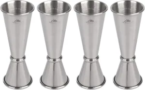 A Bar Above Premium Japanese Jigger 8 Precise Measurement Markings, Heavy Duty 304 Stainless Steel Double Cocktail Jigger for Professional Bartenders & Home Use, Durable Bar Tool for Accurate Pouring