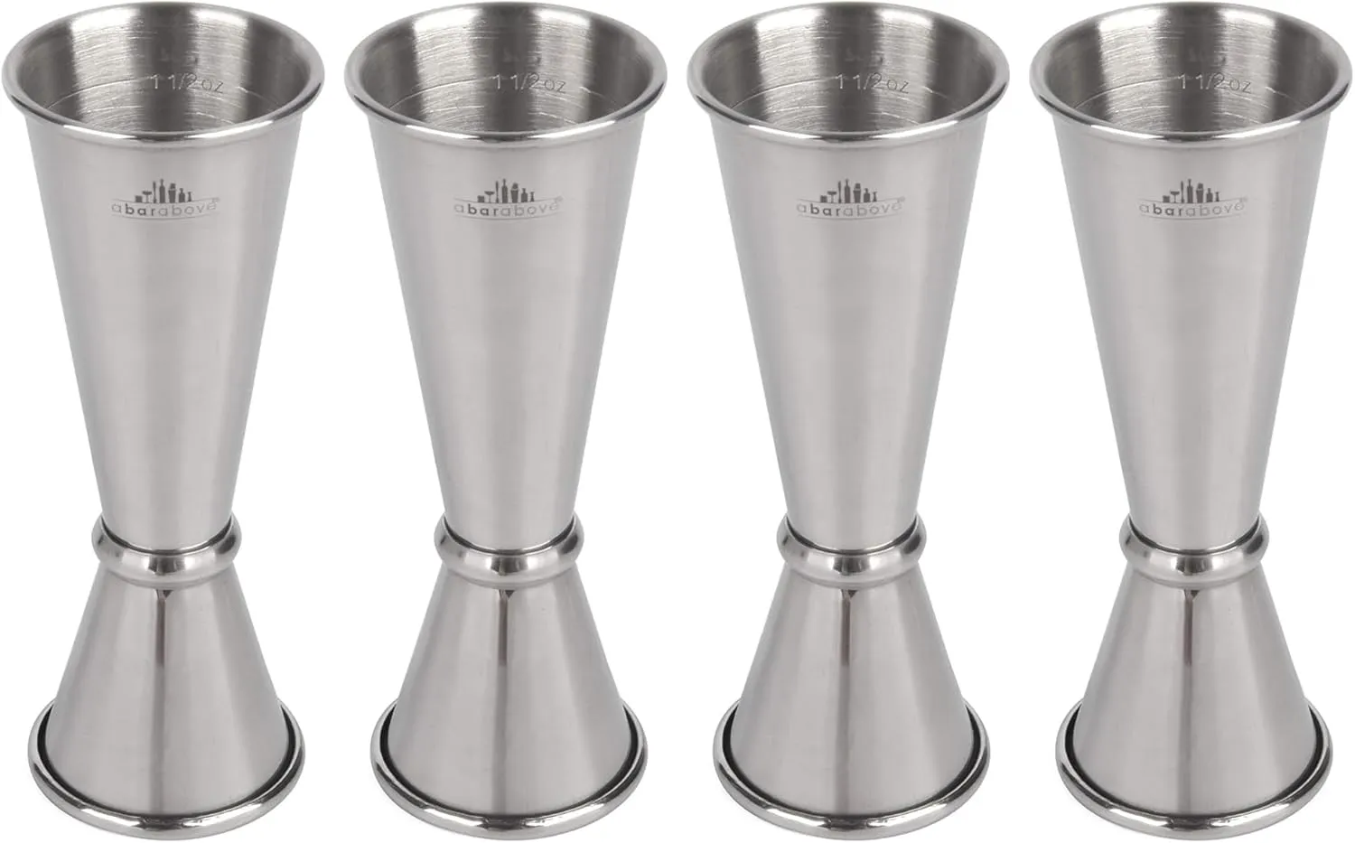 A Bar Above Premium Japanese Jigger 8 Precise Measurement Markings, Heavy Duty 304 Stainless Steel Double Cocktail Jigger for Professional Bartenders & Home Use, Durable Bar Tool for Accurate Pouring