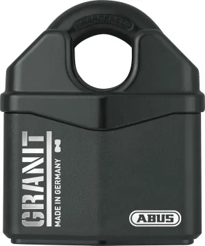 ABUS Granit 37/80 Heavy Duty Hardened Steel Padlock - Closed Shackle Lock with 1/2" Shackle - Corrosion Resistant Outdoor Lock - Made in Germany - Keyed Different