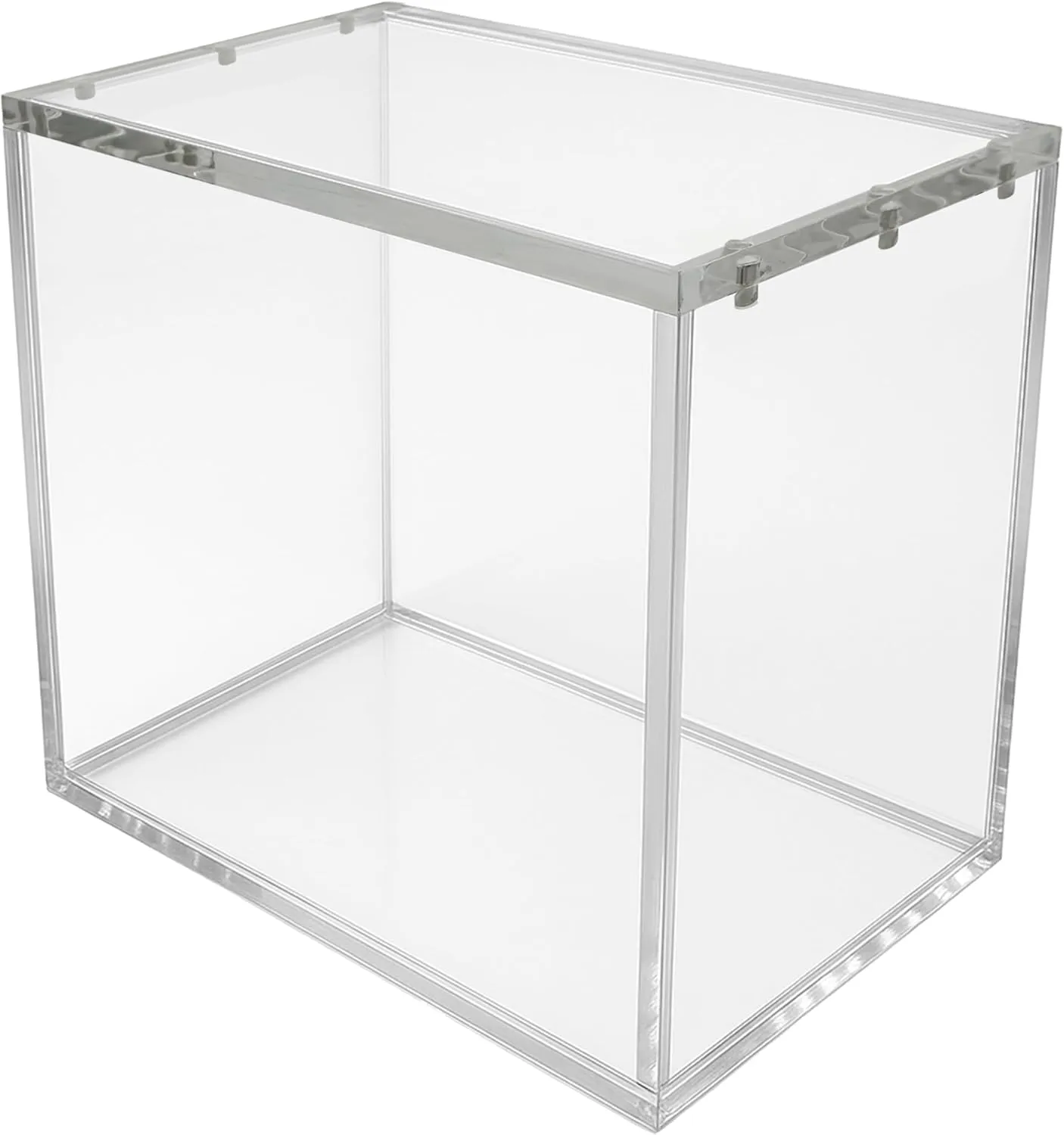 Acrylic Clear Display Case for Booster Box, 8mm Sides with UV Protection, 5mm Magnetic Lid, Stackable Storage Box