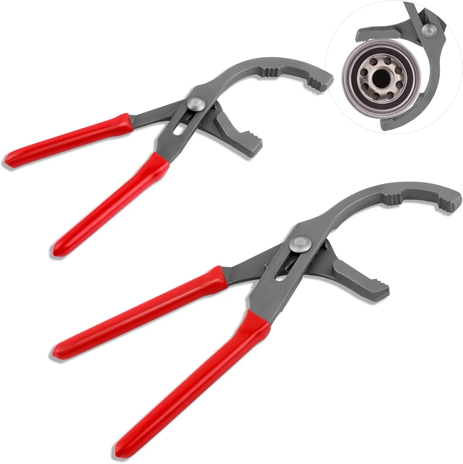 Adjustable Oil Filter Wrench Set,9"and 12"Oil Filter Removal Tool Fit 1-3/4 to 3-in&2-1/2 to 3-3/4-in,Universal Oil Filter Pliers Wrench for Most Cars,Trucks,SUVs, Motorcycles