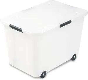 Advantus Rolling Storage Box with Snap Lid, 15-Gallon Size, Clear (34009)