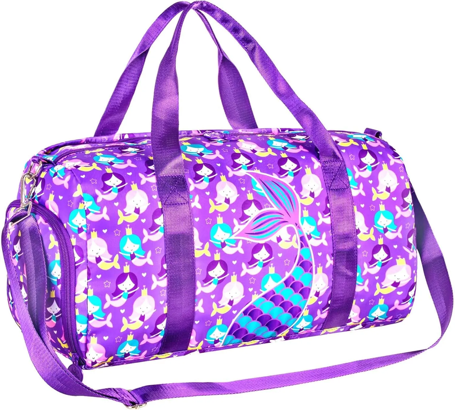 AGSDON Dance Ballet Bags for Girls, Kids Duffle Gym Bag Travel with Shoe Compartments Sports Ballet Bag Teens Weekender Sleepover Carry On Bag Unicorn/Dinosaur