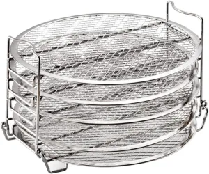 Air Fryer Rack Stand Accessories Kit 5 Layers Stainless Steel Safe for Foodi Easy to 6.5qt 8qt