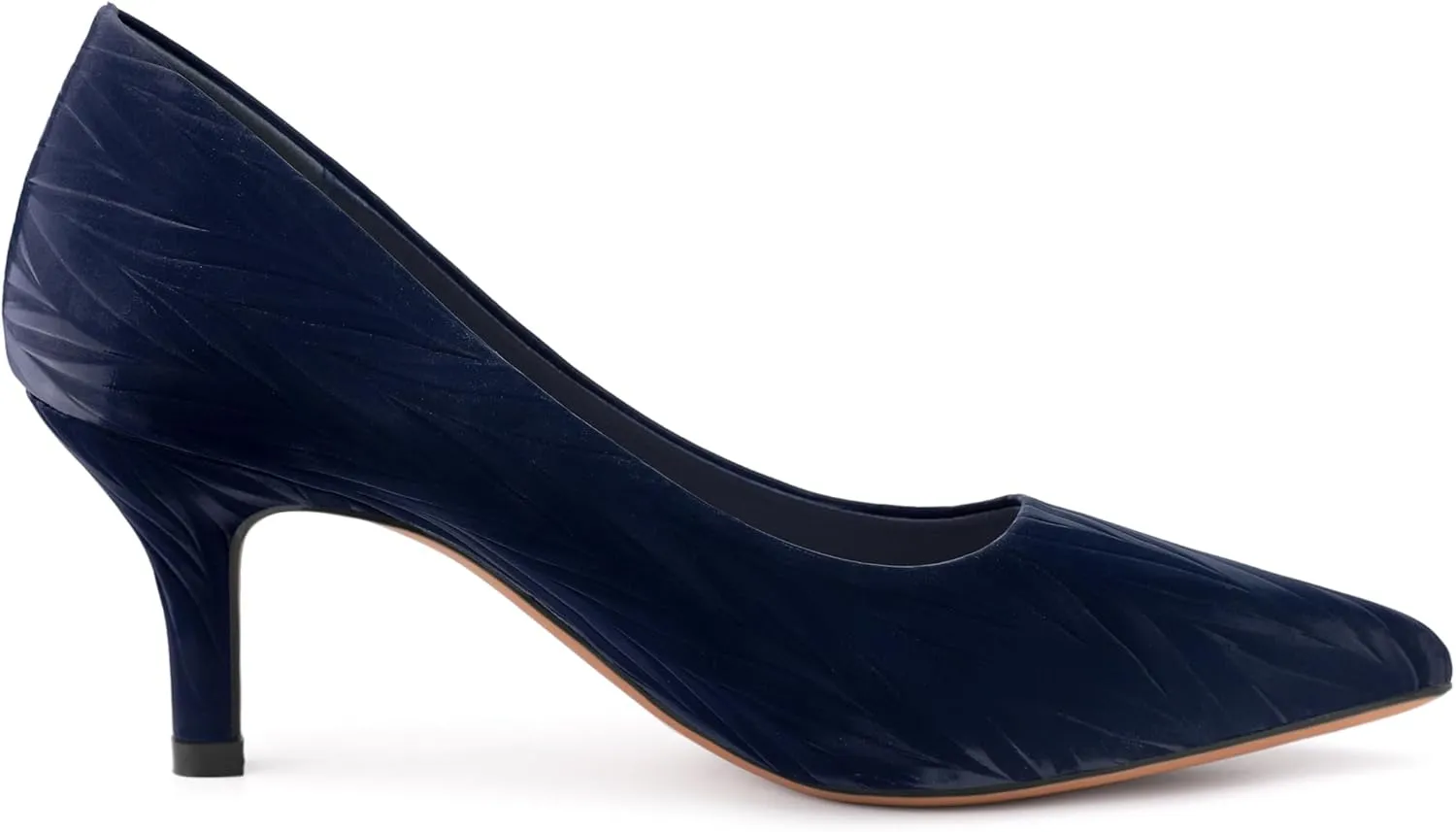 Allegra K Women's Pointed Toe Leaves Print Slip on Kitten Heel Pumps