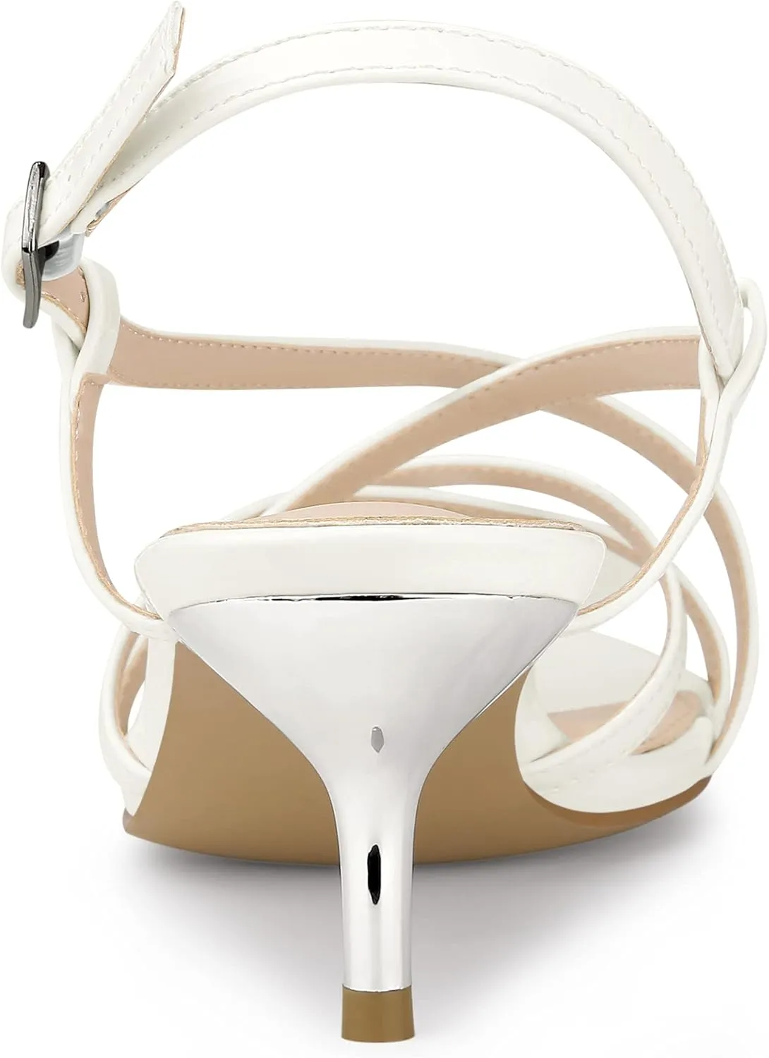 Allegra K Women's Slingback Strappy Kitten Heel Heels Sandals