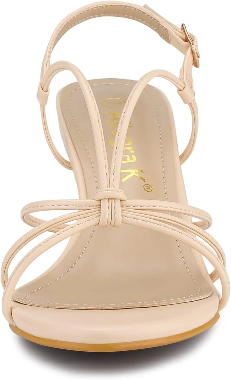Allegra K Women's Strappy Slingback Kitten Heels Sandals