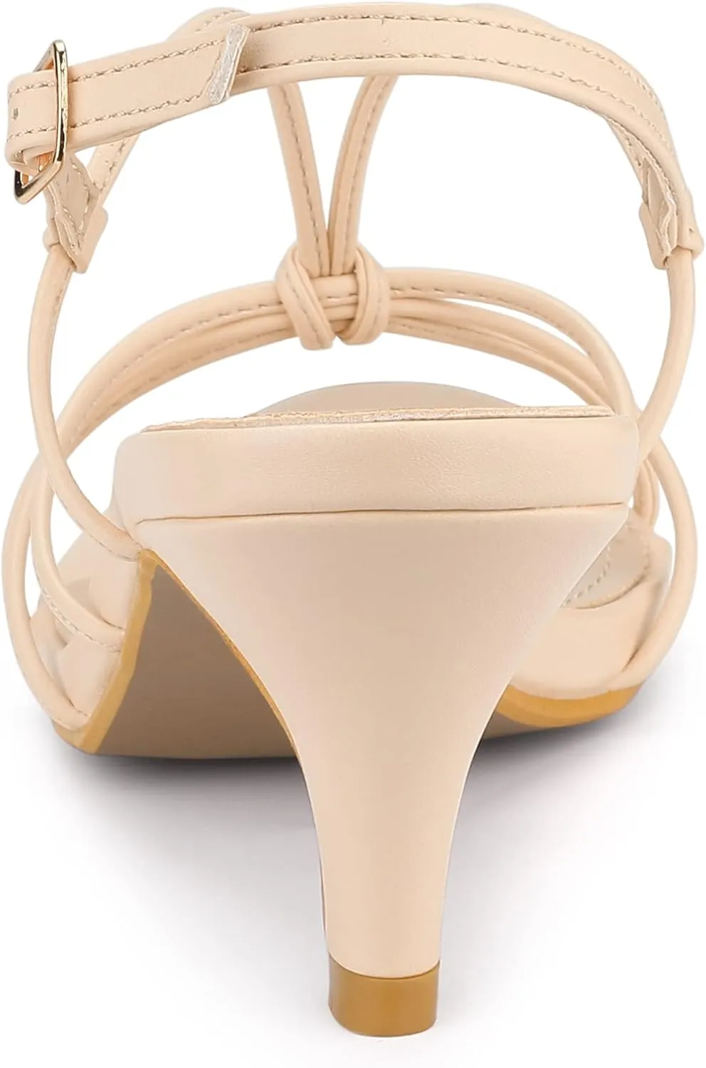 Allegra K Women's Strappy Slingback Kitten Heels Sandals