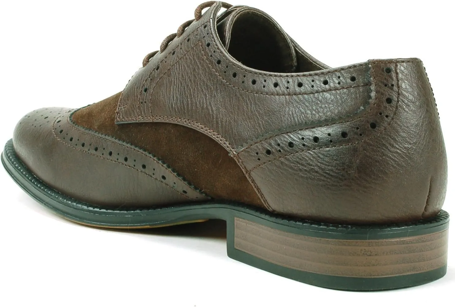 Alpine Swiss Zurich Mens Wing Tip Oxfords Two Tone Brogue Medallion Dress Shoes