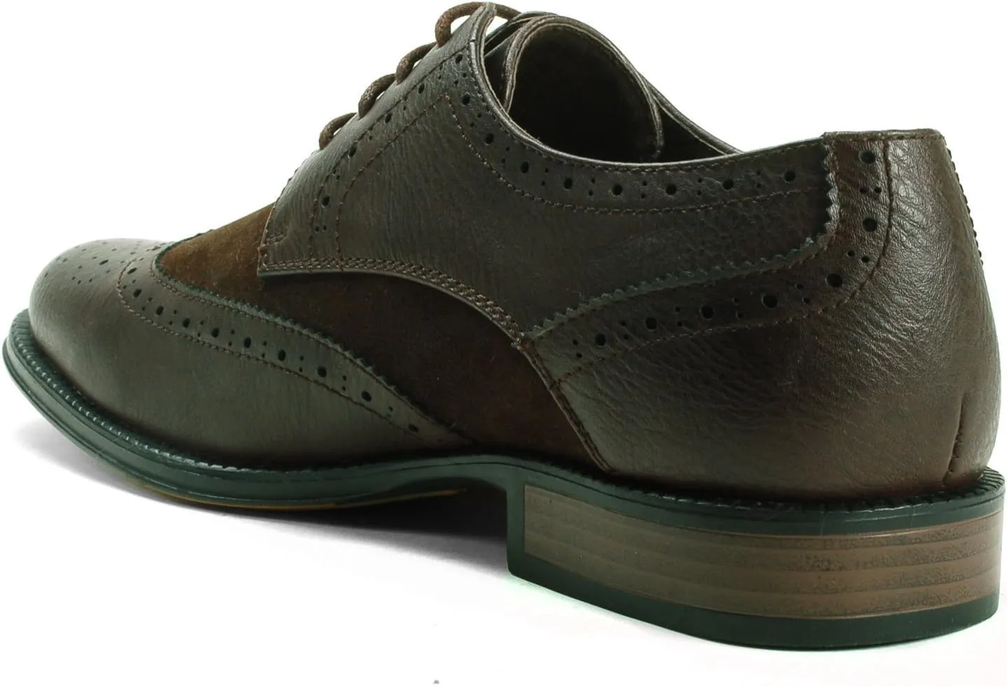 Alpine Swiss Zurich Mens Wing Tip Oxfords Two Tone Brogue Medallion Dress Shoes