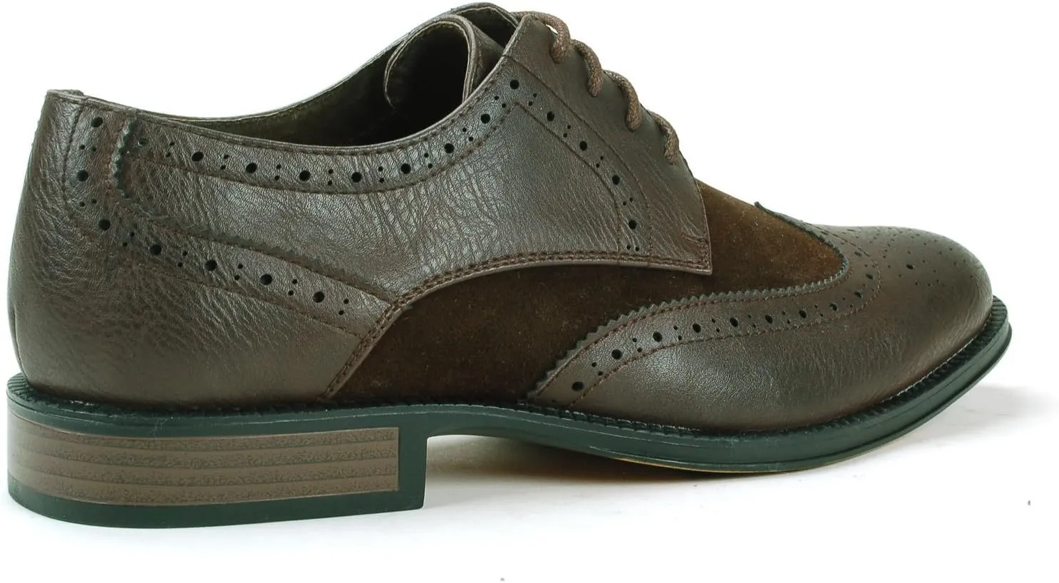 Alpine Swiss Zurich Mens Wing Tip Oxfords Two Tone Brogue Medallion Dress Shoes