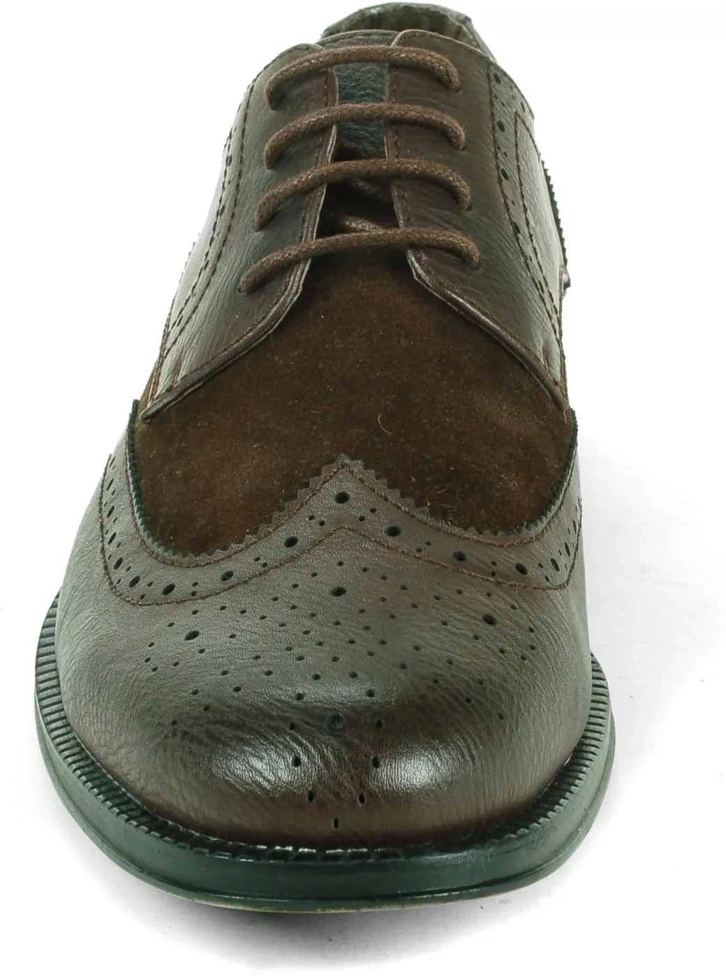 Alpine Swiss Zurich Mens Wing Tip Oxfords Two Tone Brogue Medallion Dress Shoes