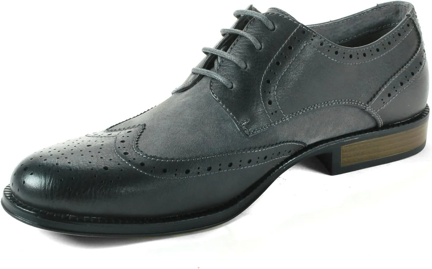 Alpine Swiss Zurich Mens Wing Tip Oxfords Two Tone Brogue Medallion Dress Shoes