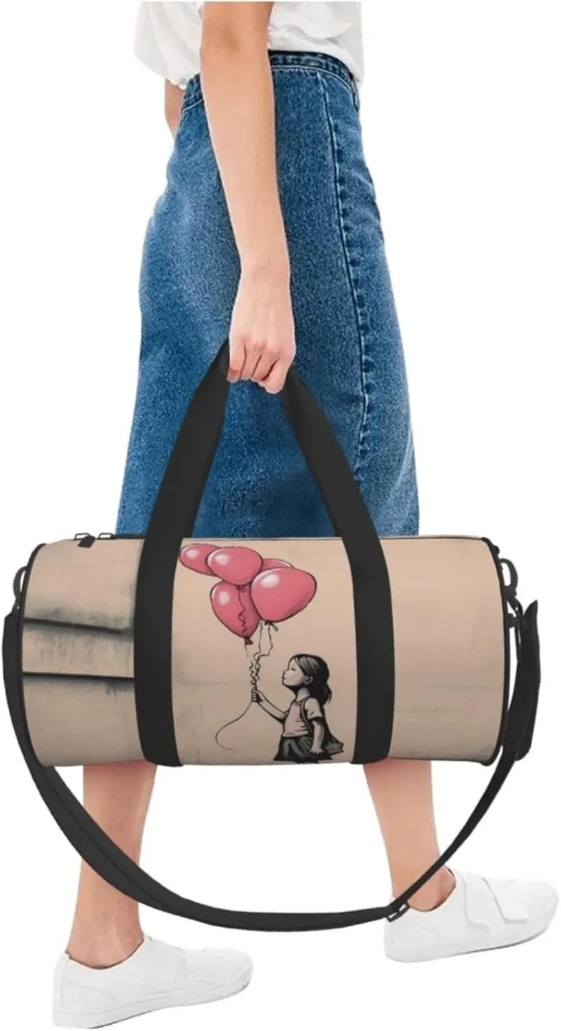 Always Girl with Balloons Travel Duffle Bag for Men Women Sport Gym Bag Foldable Weekender Bag Carry on Overnight Bag for Travel Swimming Basketball