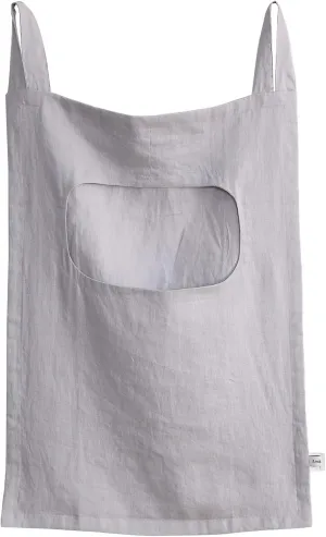 Amazhiyu 100% Linen Door Hanging Laundry Hamper Bag, 19x27 Inches (Grey)