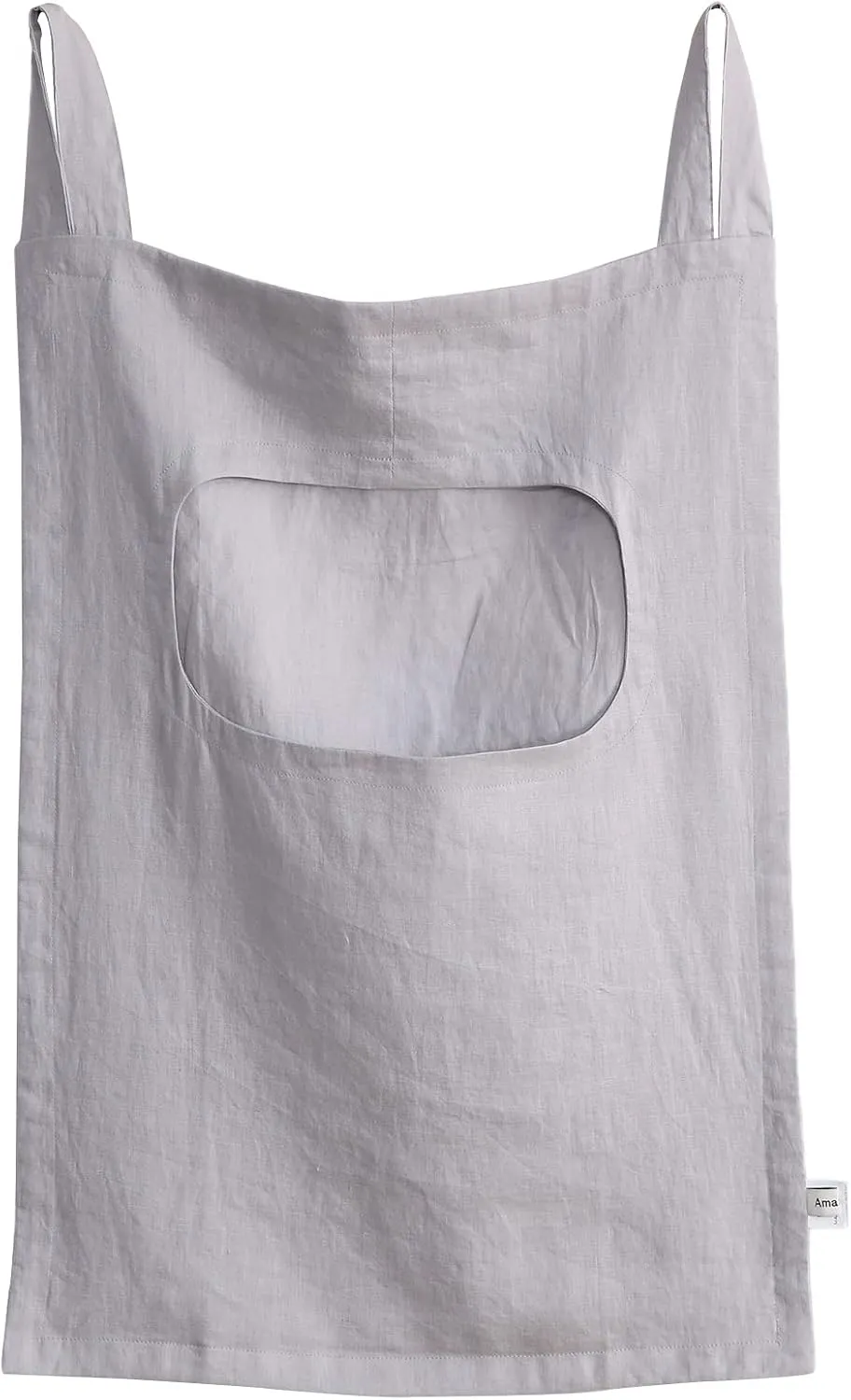Amazhiyu 100% Linen Door Hanging Laundry Hamper Bag, 19x27 Inches (Grey)