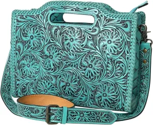 American Darling Clutch Hand Tooled Genuine Leather Women Bag Western Handbag Purse