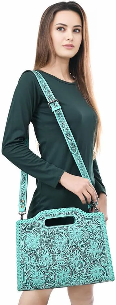 American Darling Clutch Hand Tooled Genuine Leather Women Bag Western Handbag Purse