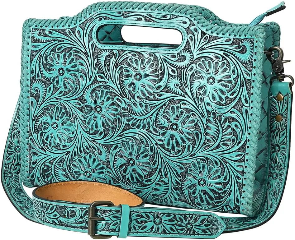 American Darling Clutch Hand Tooled Genuine Leather Women Bag Western Handbag Purse