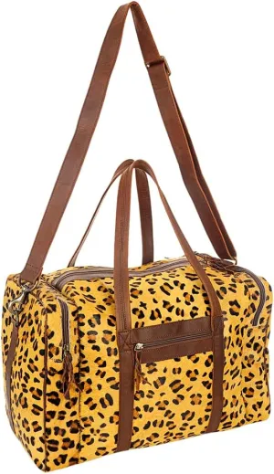 American Darling Duffel Hair On Genuine Leather Women Bag Western Handbag Purse, black