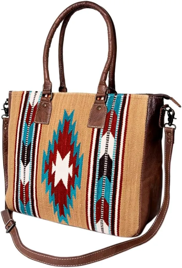 American Darling Tote Saddle Blanket Genuine Leather Women Bag Western Handbag Purse