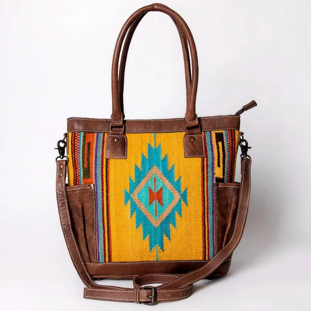 American Darling Tote Saddle Blanket Genuine Leather Women Bag Western Handbag Purse