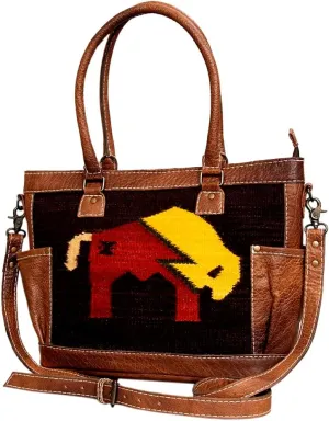 American Darling Tote Saddle Blanket Genuine Leather Women Bag Western Handbag Purse