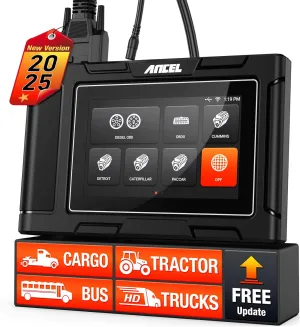 ANCEL HD3400 Pro Full System Heavy Duty Truck Scanner - DPF Regen, Free Lifetime Updates - 98% Compatibility - Diesel Diagnostic Scan Tool for Cummins, Detroit, Caterpillar, Paccar & More