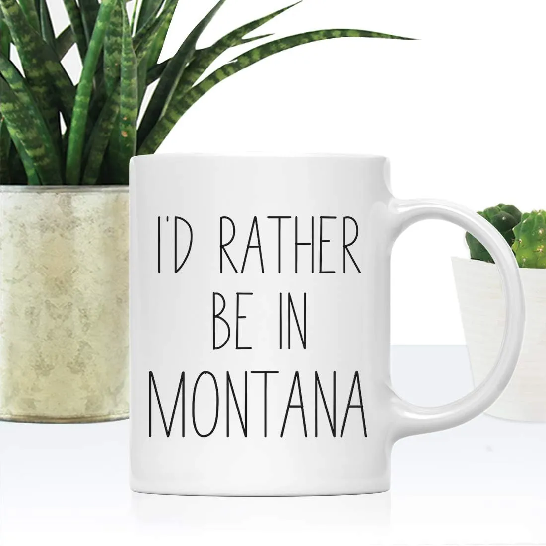 Andaz Press U.S. State 11oz. Coffee Mug Gift, I'D Rather Be In Montana, 1-Pack, Long Distance College Going Away Study Abroad Birthday Christmas Montana Coffee Mug Montana Mug Montana Cup