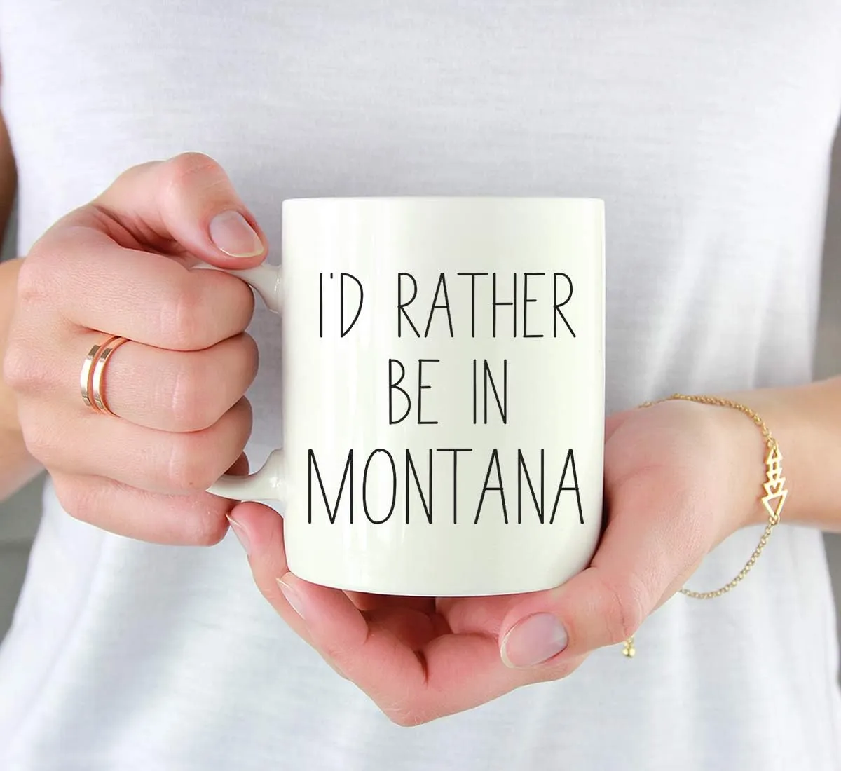 Andaz Press U.S. State 11oz. Coffee Mug Gift, I'D Rather Be In Montana, 1-Pack, Long Distance College Going Away Study Abroad Birthday Christmas Montana Coffee Mug Montana Mug Montana Cup