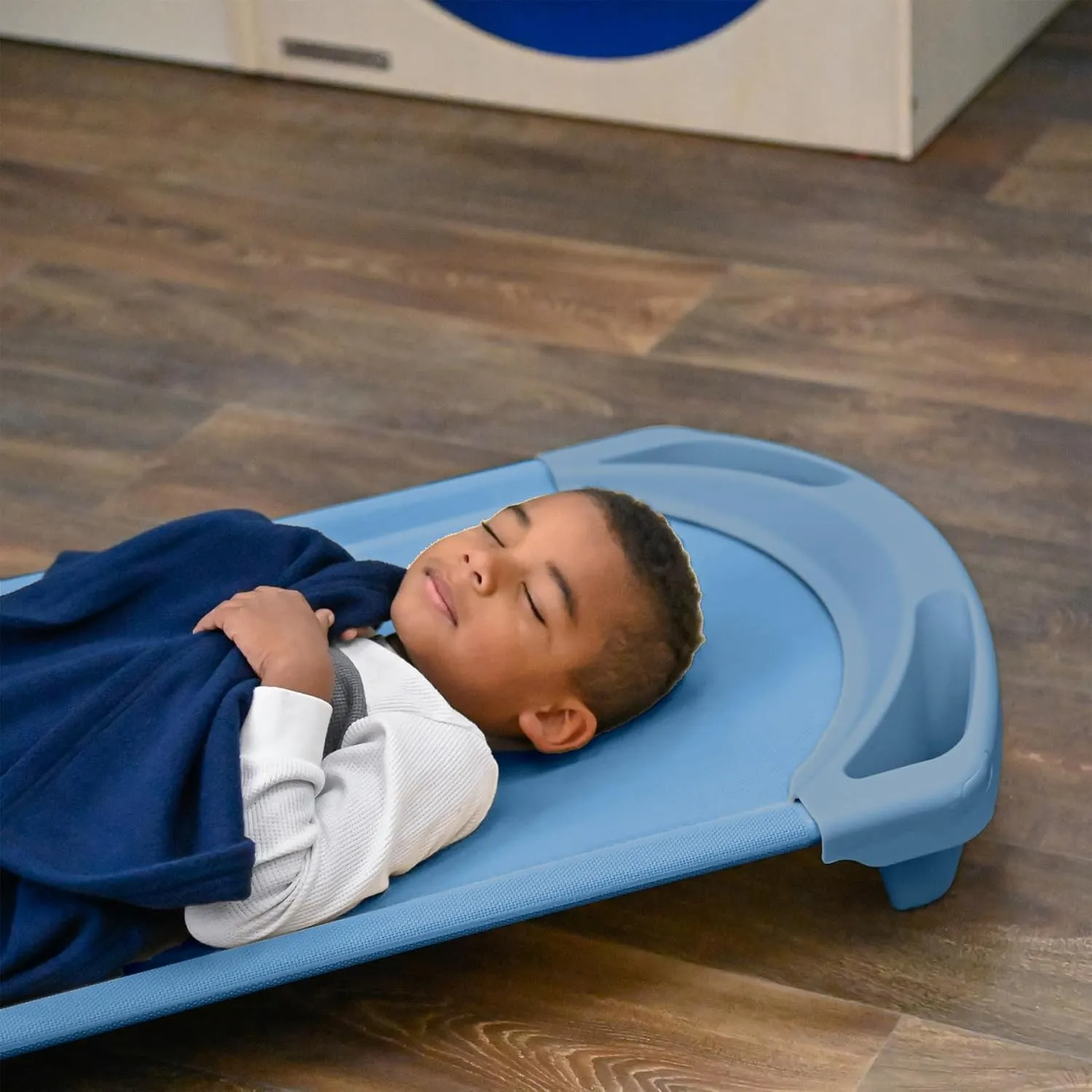 Angeles Space Line Single Cot, Toddler, 42.5" Height, 22" Length, 5" Width, Wedgewood Blue