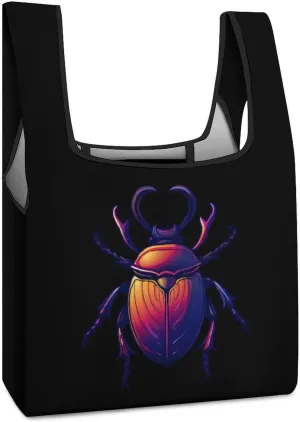 Animal Beetle Insect Occult Bug Shopping Bag Reusable Grocery Tote Bag Foldable Handbag with Handle for Travel Picnic