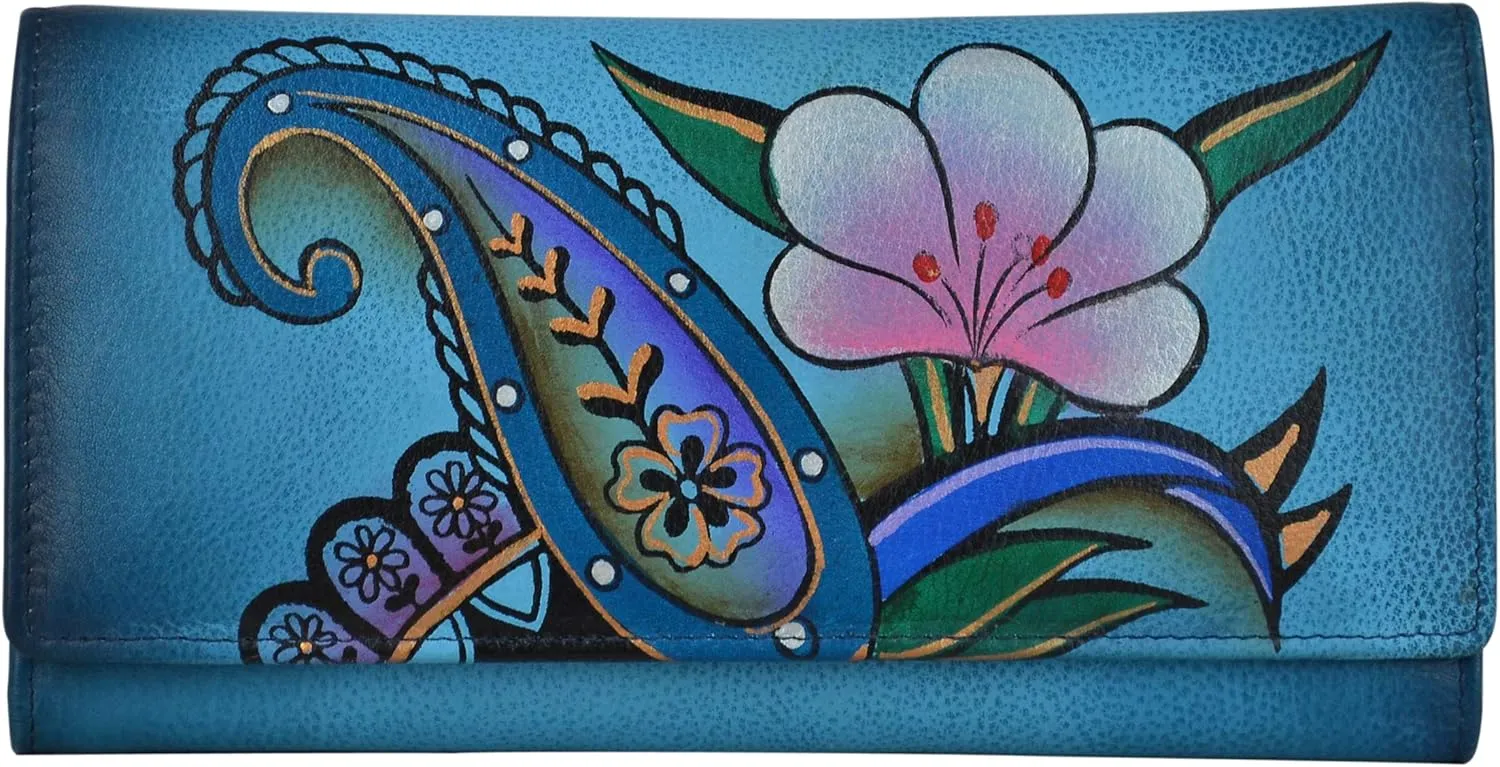 Anna by Anuschka Women's Hand Painted Genuine Leather Multi Pocket Wallet