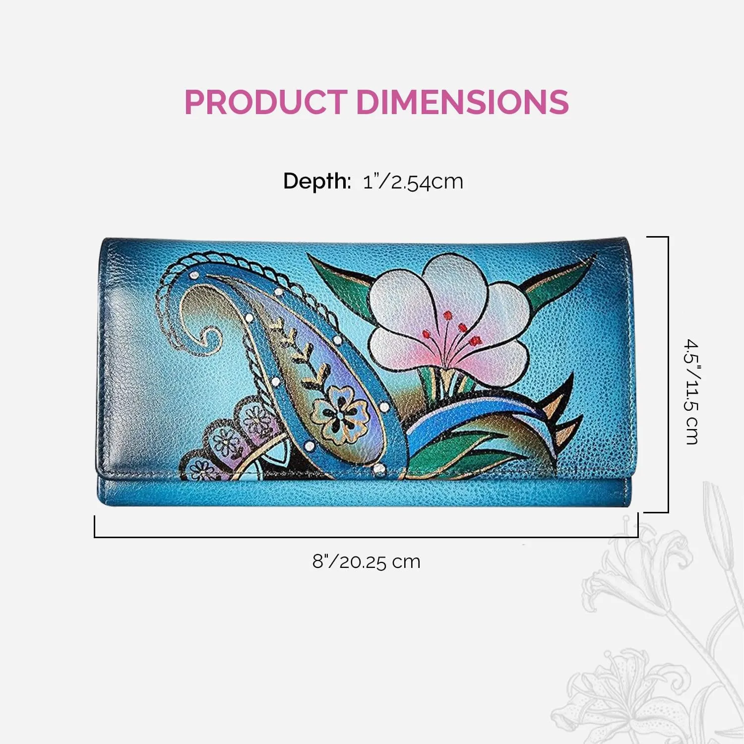 Anna by Anuschka Women's Hand Painted Genuine Leather Multi Pocket Wallet