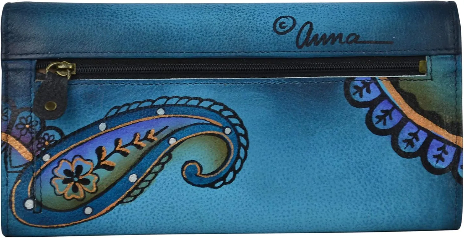 Anna by Anuschka Women's Hand Painted Genuine Leather Multi Pocket Wallet
