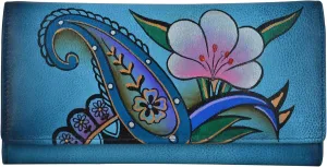 Anna by Anuschka Women's Hand Painted Genuine Leather Multi Pocket Wallet