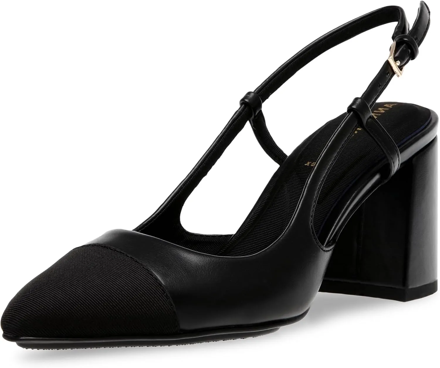 Anne Klein Womens Brooklyn Faux Leather Pointed Toe Slingback Heels