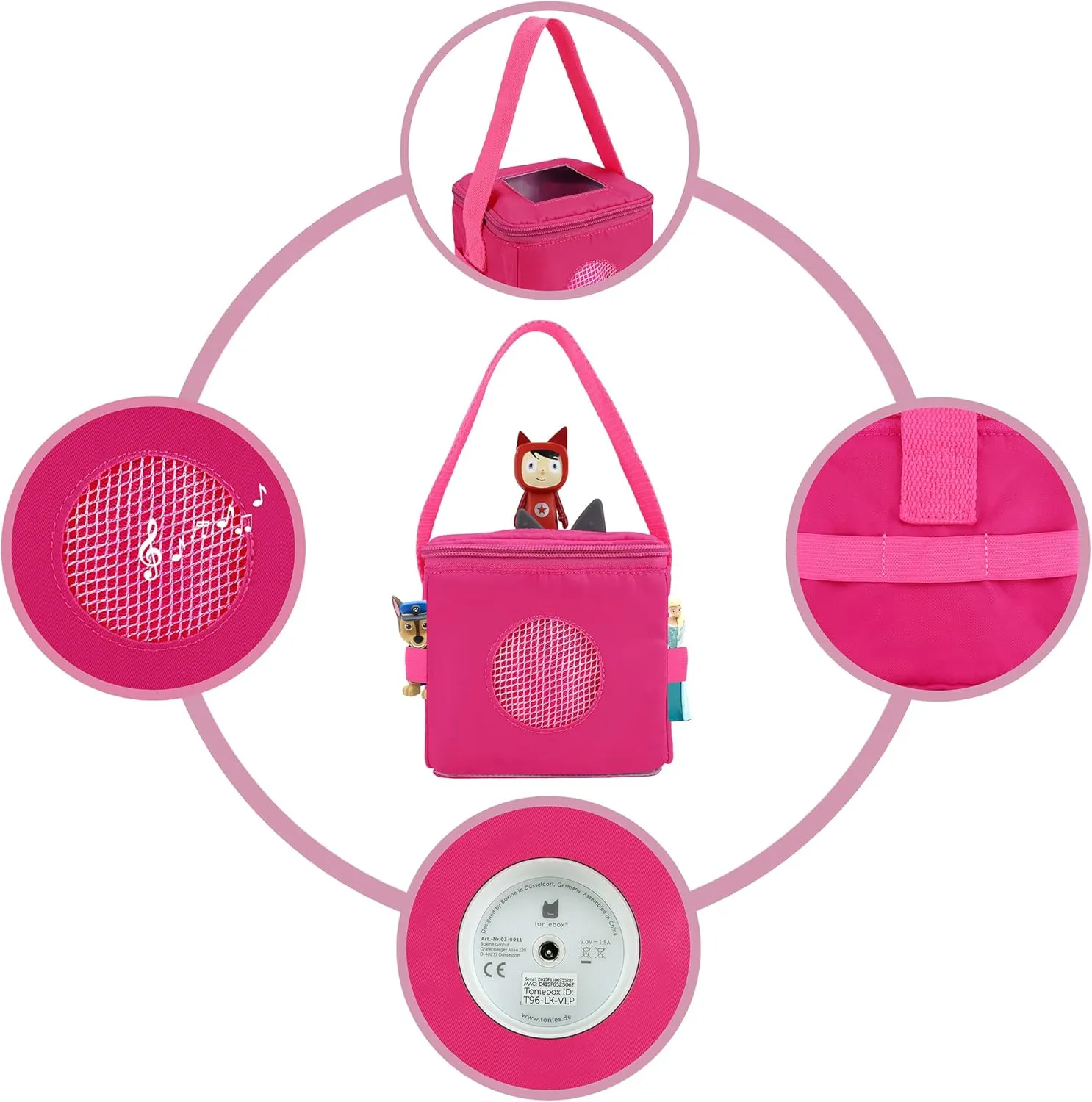Annmore Bag for Toniebox and Tonies Characters, Purple Carrying Case for Creative Tonies Figures, Tote Bag for Kids Toniebox Starter Set, Boys and Girls Birthday Gift Ideas