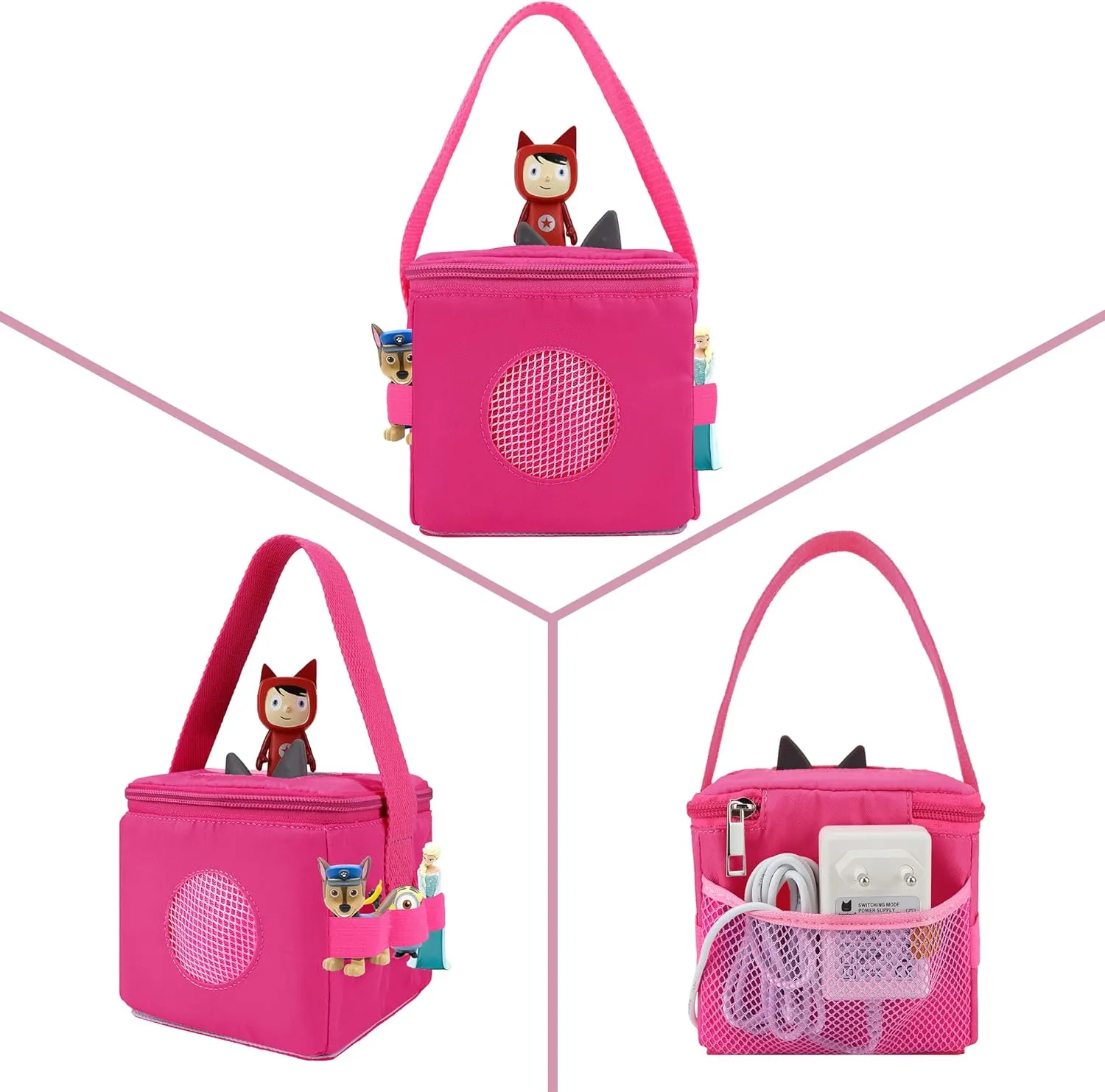Annmore Bag for Toniebox and Tonies Characters, Purple Carrying Case for Creative Tonies Figures, Tote Bag for Kids Toniebox Starter Set, Boys and Girls Birthday Gift Ideas