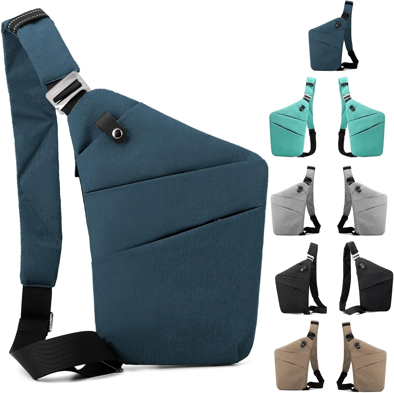 Anti Theft Crossbody Bag,Sling Bag for Women Men,Multi-pocket Chest Shoulder Bag for Travel, Sport, Work