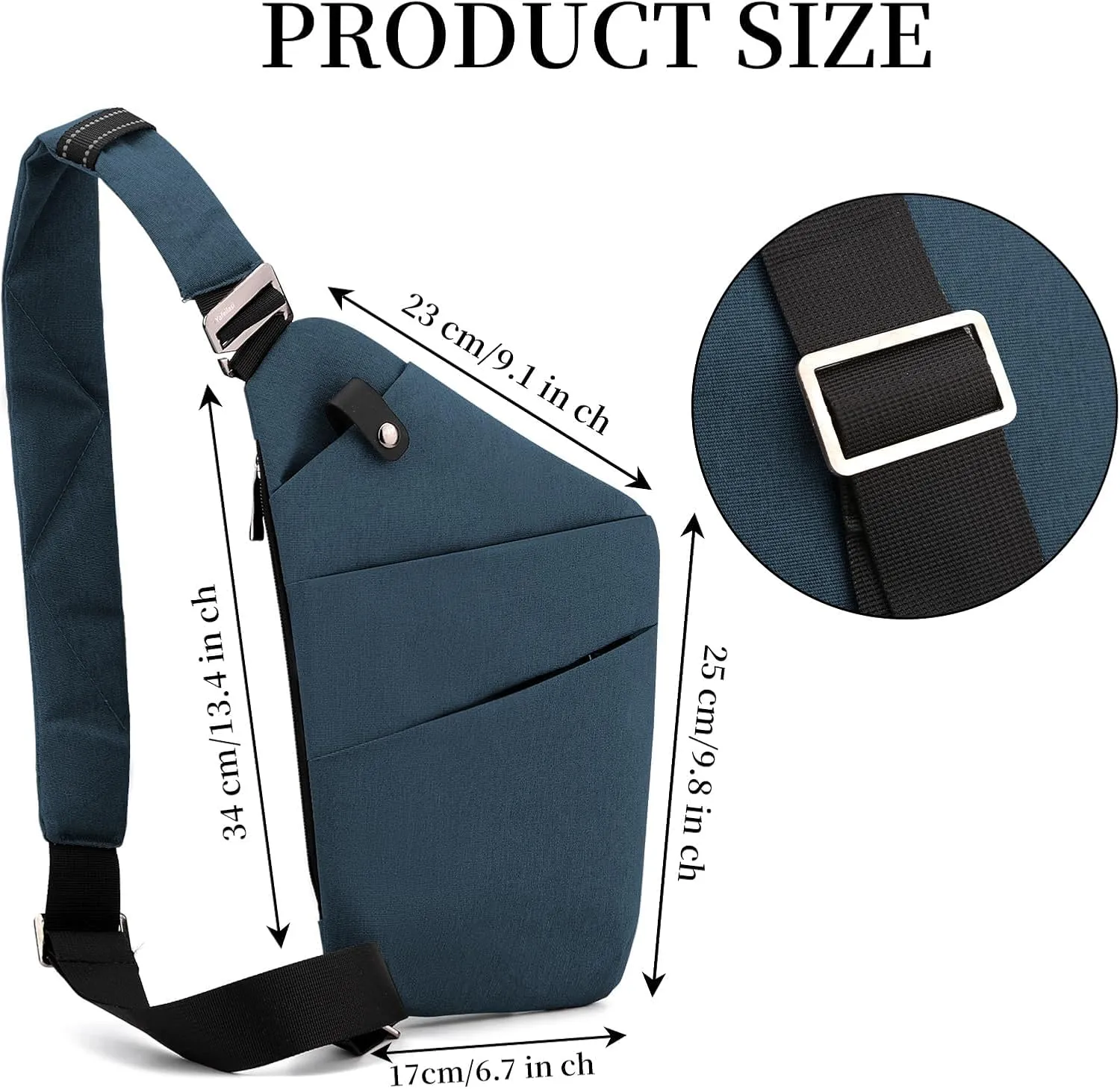 Anti Theft Crossbody Bag,Sling Bag for Women Men,Multi-pocket Chest Shoulder Bag for Travel, Sport, Work