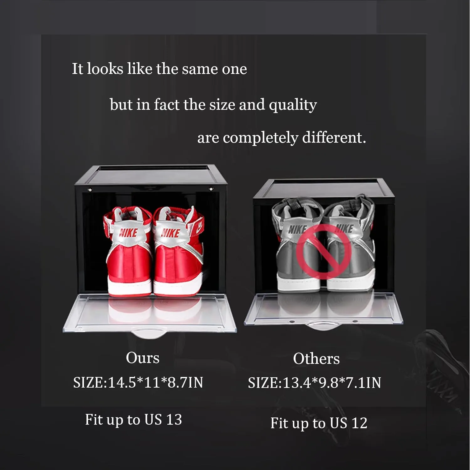 AOTENG STAR Storage Shoes Box Womens Mens Shoe Storage Display Box Plastic Foldable Stackable Shoe Container Clear Closet Shelf Shoe Organizer-3 Pack