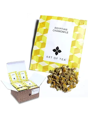 Art of Tea | Organic Egyptian Chamomile Tea Bags - Caffeine Free Herbal Tea | 50 Eco Friendly Pyramid Tea Bag Sachets