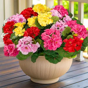 Artificial Geraniums Flowers for Outdoors Summer Decor, 4 Bundles UV Resistant Fake Geraniums Flowers Silk Faux Plants for Home Planter Gardens Table Patio Porch Indoor Spring Cemetery Decor(Color)