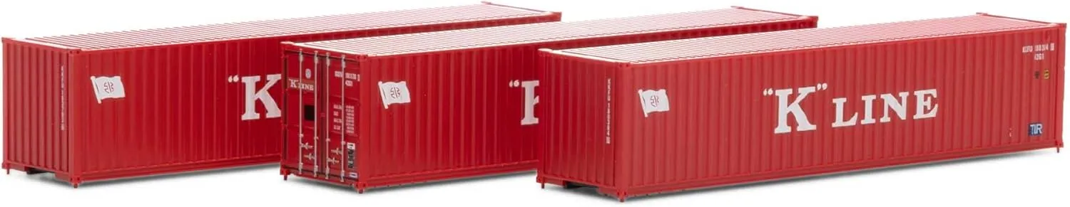 Athearn ATH17392 N 40' Corrugated Low-Cube Container,K Line # 1 (3)