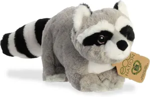 Aurora® Eco-Friendly Eco Nation™ Raccoon Stuffed Animal - Environmental Consciousness - Recycled Materials - Gray 9.5 Inches