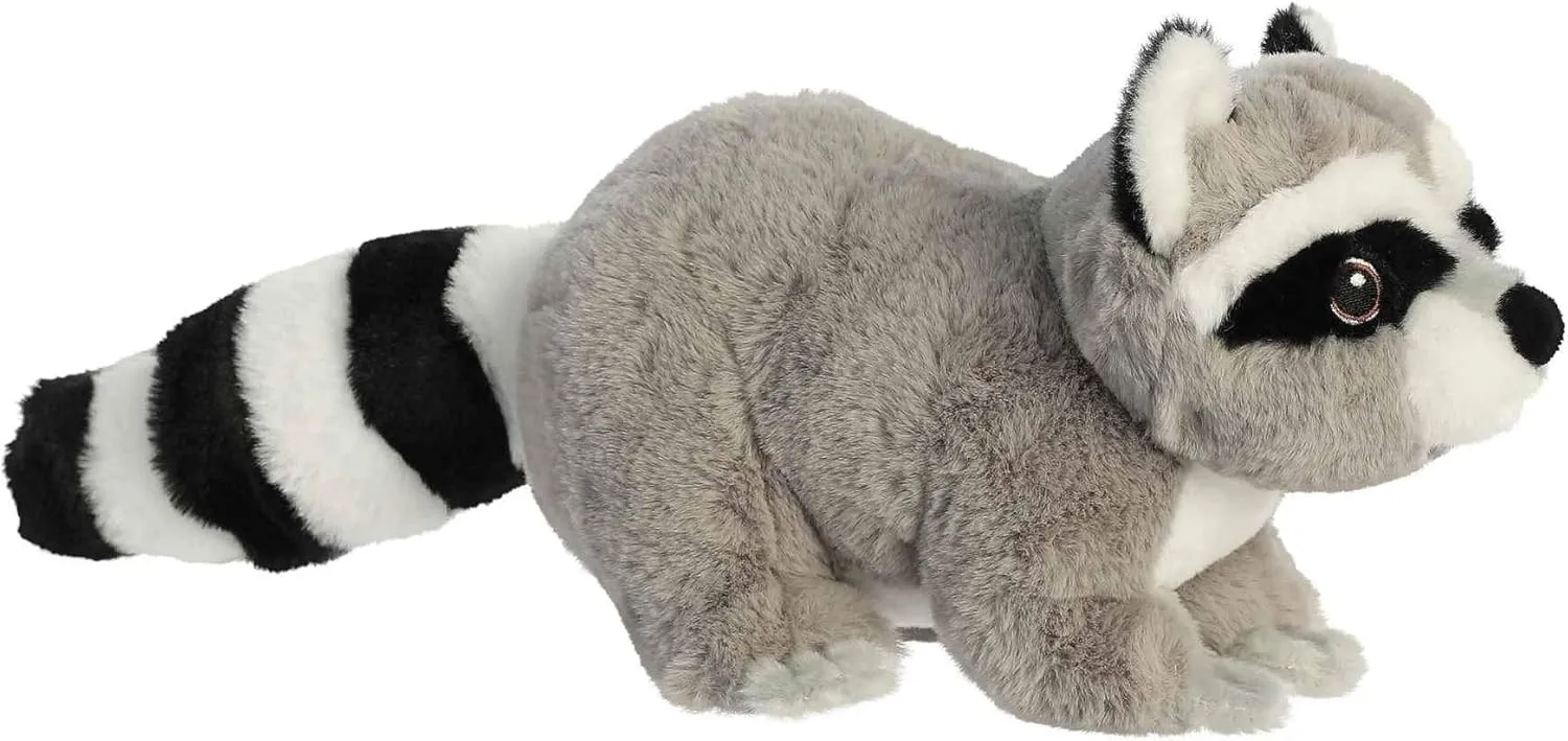 Aurora® Eco-Friendly Eco Nation™ Raccoon Stuffed Animal - Environmental Consciousness - Recycled Materials - Gray 9.5 Inches