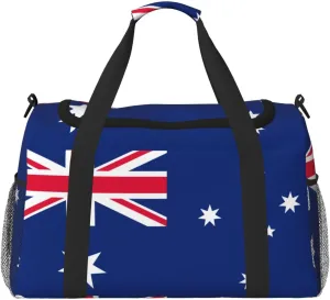 Australian Flag Duffel Travel Gym Sports Overnight Weekend Duffle Bags For Men Women