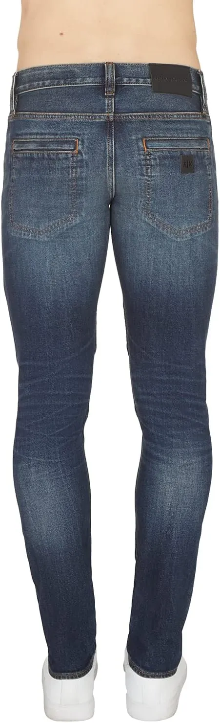 A｜X ARMANI EXCHANGE Men's J27 Mid Tone Skinny Biker Jeans
