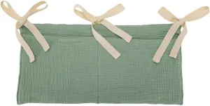 Baby Crib Hanging Storage Bag,Soft Cotton Yarn Cloth Hanging Storage Pocket Organizer with Two Pocket for Baby Cribs and Toys Type 4
